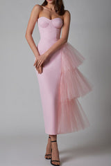Mesh Slim Fit Slit Dress
