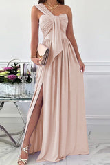 One Shoulder Waist Dress