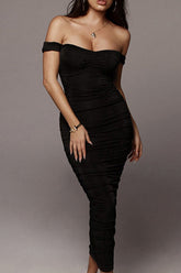 Off Shoulder Midi Dress