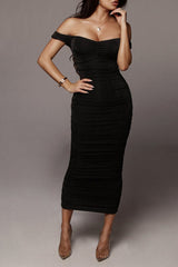 Off Shoulder Midi Dress