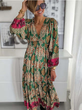 Vorioal Printed Long Sleeve Dress