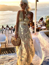 Vorioal Sexy V-Neck Gold Dress