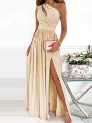 Vorioal Sloping Shoulder Dress