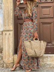 Vorioal Boho Long Sleeve Dress