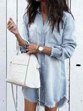 Vorioal Hot Sexy Denim Shirt Dress