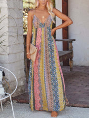 Vorioal V-neck Sexy Print Dress