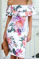 Off the Shoulder Print Dress