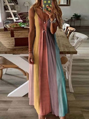Vorioal Multicolor Tie-Dye Sling Dress