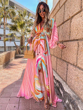 Vorioal Fashion Print Chiffon Dress