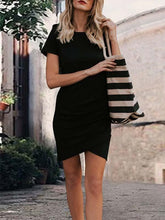 Vorioal Daily Round Neck Mini Dress