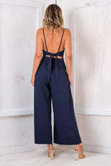 V Neck Bow Sling Jumpsuit