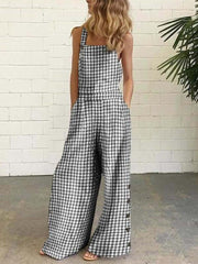 Vorioal Casual Plaid Jumpsuit