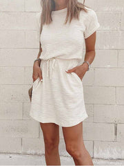 Vorioal Drawstring Daily Dress