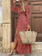 Vorioal Boho Long Sleeve Dress
