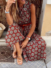 Vorioal Chiffon Polka Dot Dress