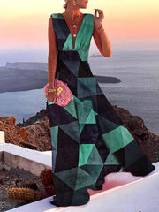 Vorioal Solid Color Mid-waist Dress