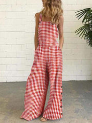 Vorioal Casual Plaid Jumpsuit