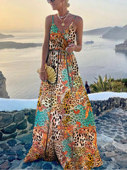 Vorioal Sling Maxi Dress With Belt