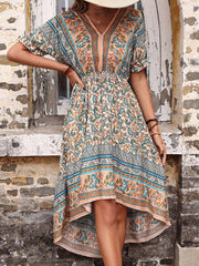 Vorioal Vintage Printed Irregular Dress