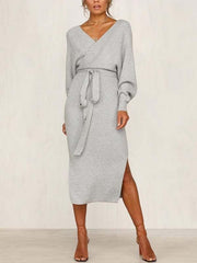 Vorioal V Neck Autumn Dress