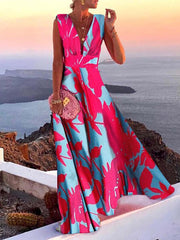 Vorioal Solid Color Mid-waist Dress