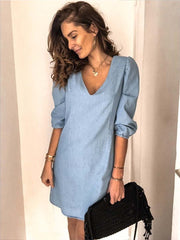 Vorioal Casual Denim Dress