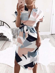 Vorioal Trendy Printed Asymmetrical Dress