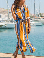Vorioal Chiffon Shirt Dress