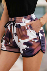 Printed Drawstring Waist Shorts with Pockets