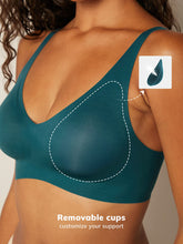 Wireless Plunge Lounge Bra Blue