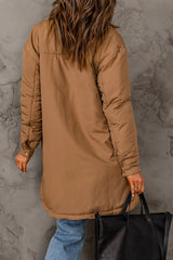 Snap Down Side Slit Jacket with Pockets