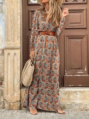 Vorioal Boho Long Sleeve Dress