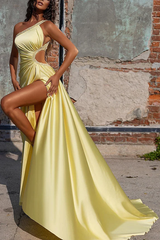 One-shoulder Sleeve Slim Dress