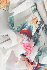 Lotus Flower Print Backless Mini Dress