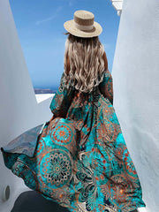 Vorioal One-line Neck Split Dress