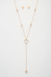 Heart Y Shape Metal Necklace