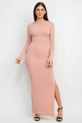 Side Slit Bodycon Maxi Dress