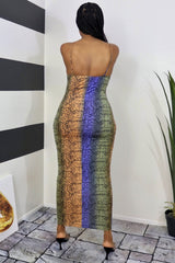Michaela Python Printed Maxi Dress