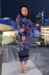 Nina Long Sleeve Midi Dress