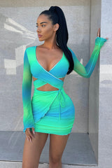 Nora Green Gradient Mini Dress