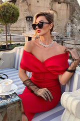 One Word Collar Belt Bodycon Dresses