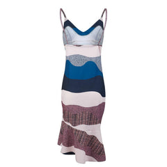Vorioal Low Cut V-neck Ruffle Dress