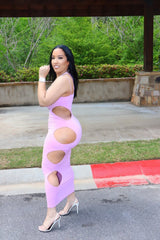 One Shoulder Cut-out Midi Dress