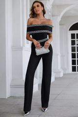 Quilla Black Off Shoulder Jumpsuit