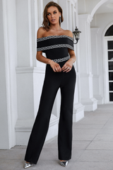 Quilla Black Off Shoulder Jumpsuit