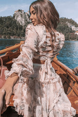 Yuni Long Sleeve Chiffon Midi Dress