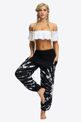 Tie-Dye Smocked Waist Pocket Joggers