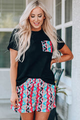 Aztec Pocketed Tee and Shorts Set