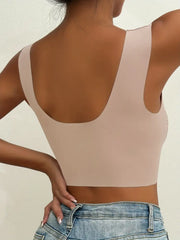 Contrast Lace Wireless Bra, Soft & Comfortable Tank Bra, Lingerie & Underwear Pink