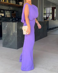 Sleeveless Fashion Back Hollow Bright Color Jumpsuit